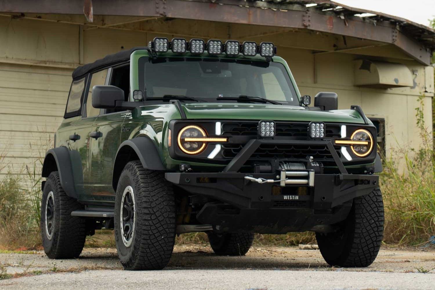 Form Lighting Selectable Amber DRL LED Headlights Installed on 2021 Ford Bronco