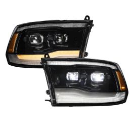 Faros Proyectores LED DRL Cromados Aptos Para Dodge Ram 1500
