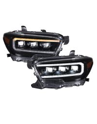 2016-2023 Toyota Tacoma Sequential LED Projector Headlights with White DRL (pair)
