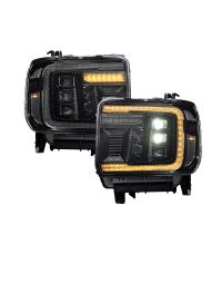 2014-2018 GMC Sierra 1500 LED Projector Headlights with Amber DRL (pair)