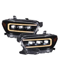 2016-2023 Toyota Tacoma LED Projector Headlights with Amber DRL (pair)