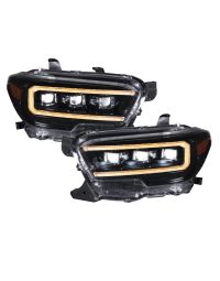 2016-2023 Toyota Tacoma Sequential LED Projector Headlights with Amber DRL (pair)